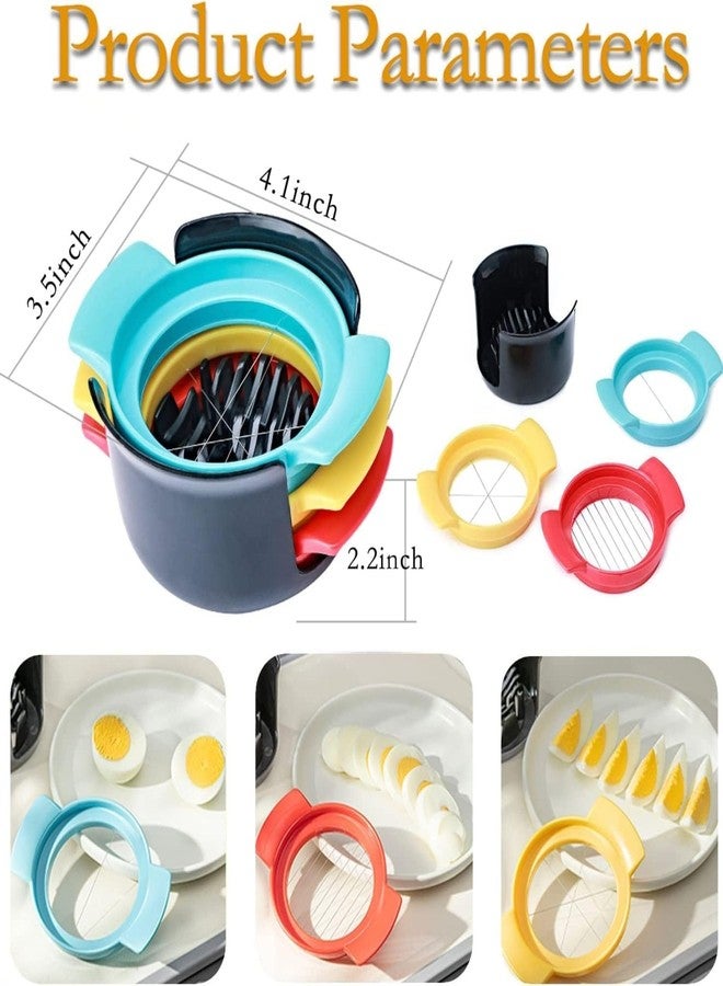 KIPSOME 3 in 1 Egg Slicer for Hard Boiled Eggs Egg Cutter Egg Slicer Wedge Multipurpose Stainless Steel Egg Cutter,for Egg Strawberry Banana etc Soft Food - Image 3